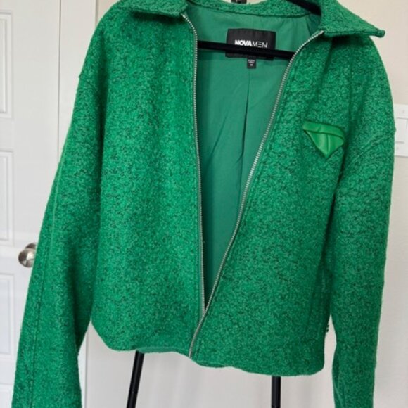 Fashion NovaMen Textured Zip-Up Jacket – Vibrant Green - Picture 5 of 5